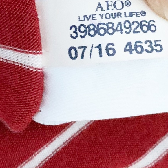 American Eagle Soft and Sexy Striped Long Sleeve Scoop V-Neck Pullover Top ❤️🤍 - Picture 8 of 10